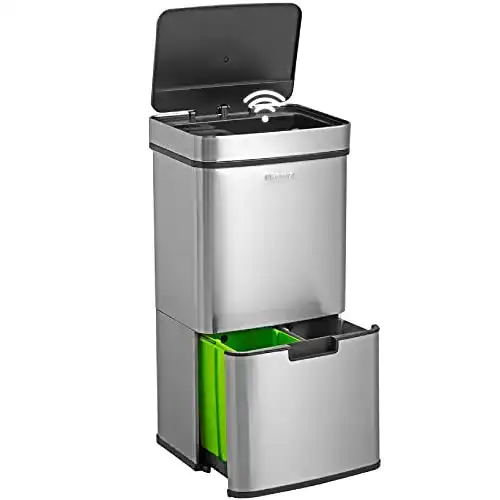 Mülleimer mit Sensor Homra Nexo Edelstahl, mit 3+1 Fächer, 72 L