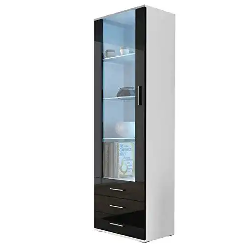 Vitrinenschrank Furniture24, blaue LED Beleuchtung SOHO S1