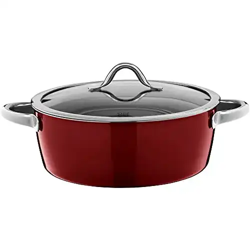 Schmortopf Silit Vitaliano Rosso 28 cm, mit Glasdeckel, 5,9l