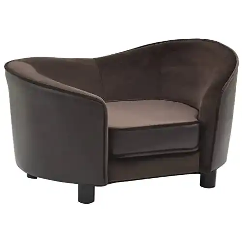 Hundesofa vidaXL Braun 69x49x40cm Plüsch Kunstleder