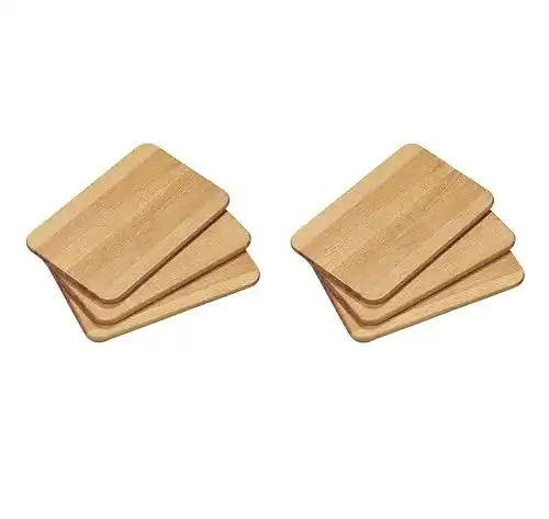 Frühstücksbrettchen Holz Kesper 6x hell Gummibaum