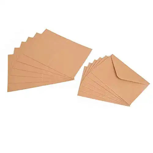 Klappkarte ewtshop ® 100tlg. Set Kraftpapier und Briefumschläge
