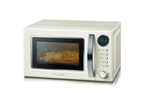 Severin-Mikrowelle SEVERIN 2-in-1 Retro mit 5 Leistungsstufen