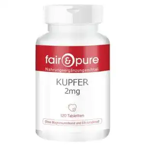 Kupfer-Tabletten Fair & Pure Kupfer 2mg, Kupferbisglycinat, 120