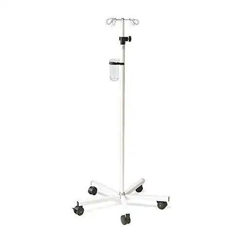 Infusionsständer Megro 1x , Stahl höhenverstellbar, weiß