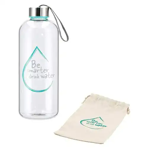 Glasflasche 1 l Xavax Glas-Trinkflasche, 1L, Water Power