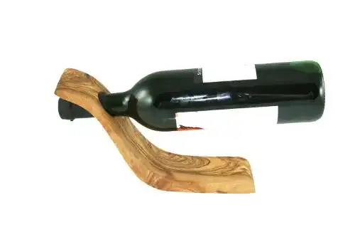 Weinflaschenhalter D.O.M. “Welle” aus Olivenholz