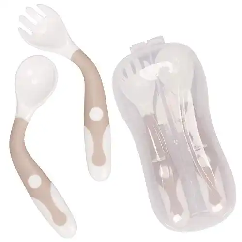 Esslernbesteck Novos Baby Utensilien Löffel Gabel Set, Reise Safe