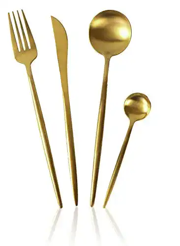 Besteck gold FORK YOU Besteck-Set Gold Matt 16 -teilig