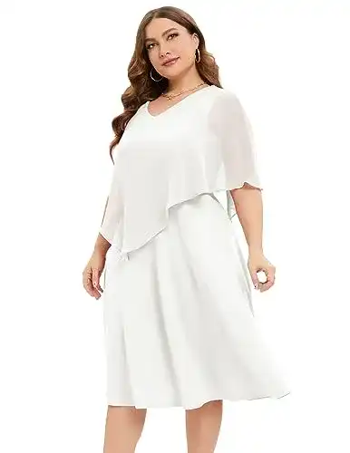 Abendkleid DRESSTELLS Damen Plus Größe Brautjungfernkleider Chiffon