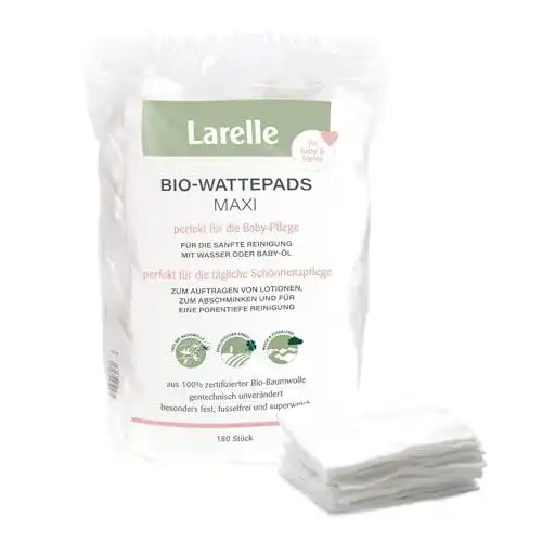 Wattepads LARELLE Bio- Maxi für Mama & Baby, 180 Stück