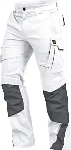 Arbeitshose LEIB WÄCHTER Flex-Line Bundhose Premium weiß-grau