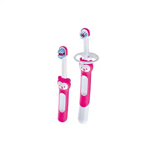Baby-Zahnbürste MAM Learn to Brush Set, mit langem Griff
