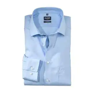 Olymp-Hemd OLYMP Herren Oberhemd Langarm Luxor, Uni