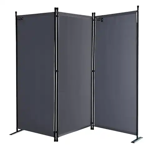 Sichtschutz QUICK STAR Paravent 3 Teilig 170 x 165 cm Stoff
