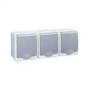 Aufputz-Steckdose PAWBOL 3-Fach Aufputzsteckdose IP44 250V