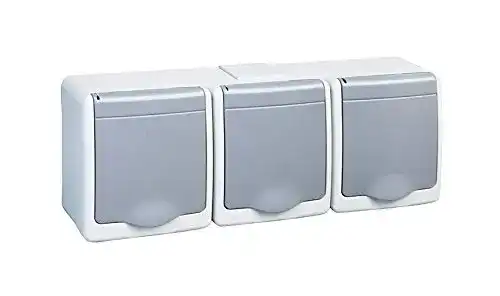 Aufputz-Steckdose PAWBOL 3-Fach Aufputzsteckdose IP44 250V