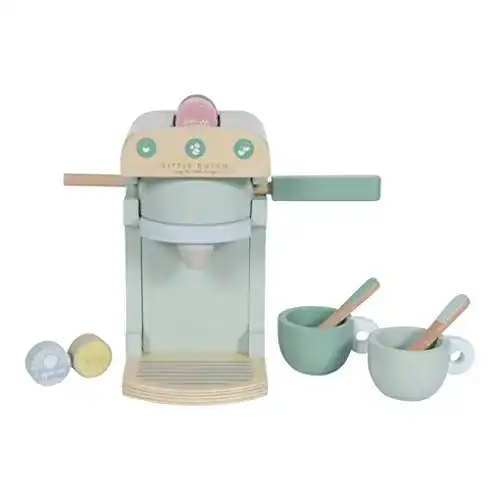 Kinder-Kaffeemaschine Little Dutch 4460 Holz Kaffeemaschine Set