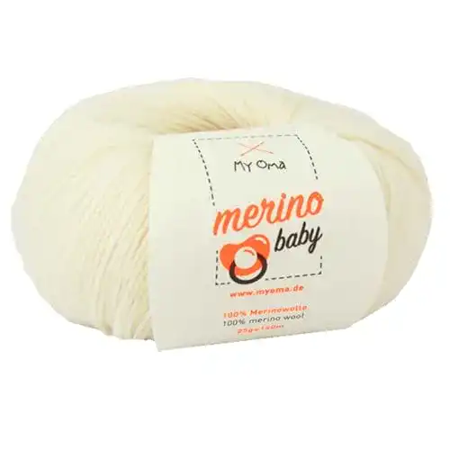 Weisse-Wolle MyOma Baby Wolle Merino Baby Natur (Fb 6010)