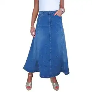 Jeansrock Paulo Due Damen Stretch Denim Maxi