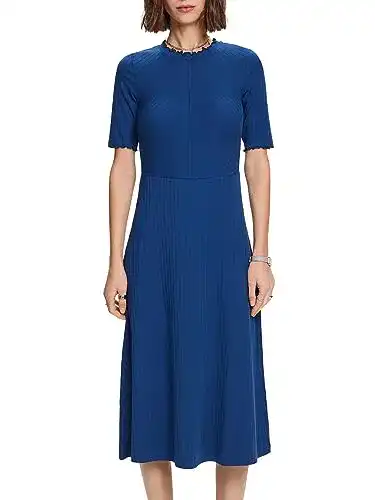 Esprit-Kleid ESPRIT Midikleid aus geripptem Jersey