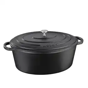 Gusseisen Bräter kela 12473 Bräter mit Deckel, 6,5 L, Oval, Calido