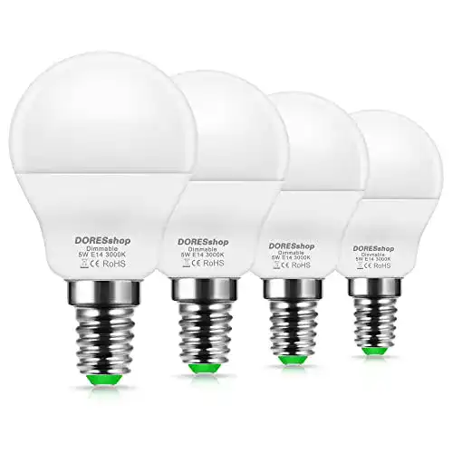 LED (E14) dimmbar DORESshop, P45 Tropfenform, 4er-Pack