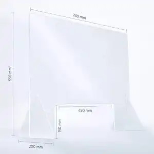 Spuckschutz Nagelstudio reflecto Spuckwand 100cm o. 73cm breit