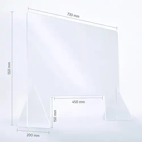 Spuckschutz Nagelstudio reflecto Spuckwand 100cm o. 73cm breit