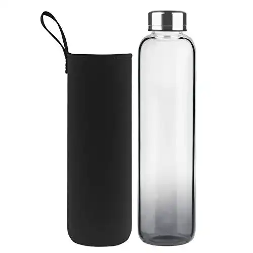 Trinkflasche-Glas DEARRAY Sport Glas Trinkflasche Neoprenhülle