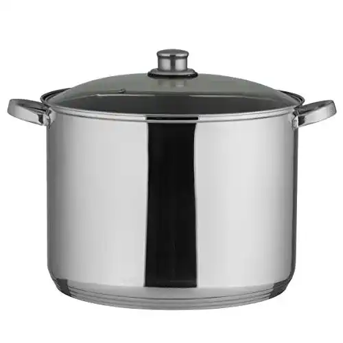 Kochtopf 20 Liter axentia Universaltopf in Silber, mit Glasdeckel