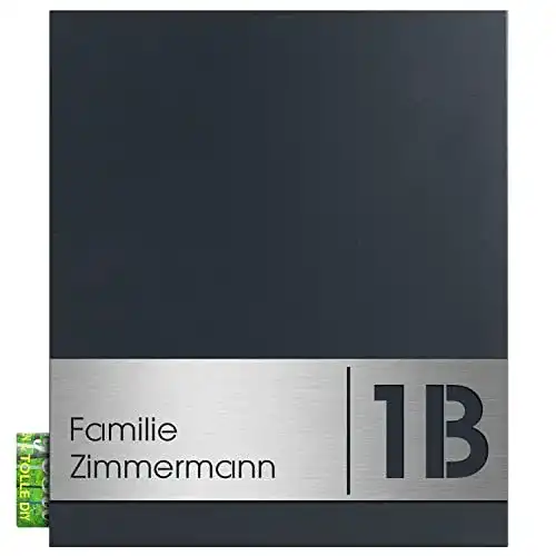 Briefkasten MOCAVI Design, anthrazit mit Zeitungsfach, RAL 7016