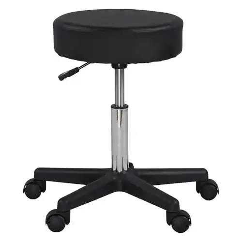 Hocker display4top Schwarz Einstellbare Rollkissen, 5 Wheels