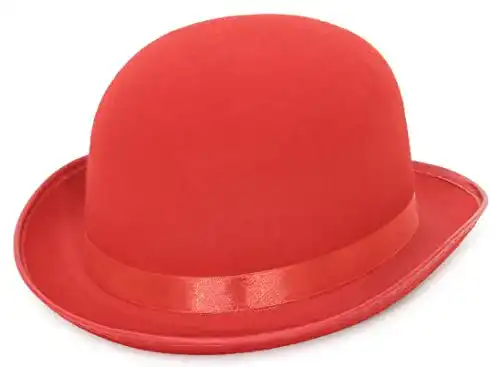 Melone (Hut) EOZY Herren Damen Melone Bowler Hut 12cm Rot