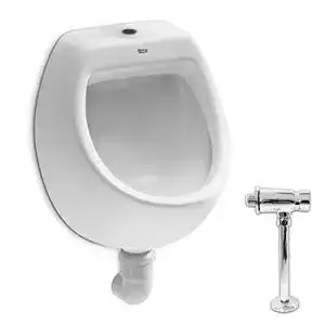 Urinal VBChome Set + Spülventil Zulauf Oben Weiß Modern
