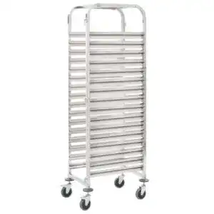 Tablettwagen vidaXL für 16 Tabletts Transportwagen Gastro