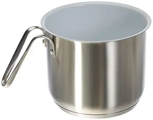Milchtopf Style’n Cook Keramik, Edelstahl/weiss, 14 cm