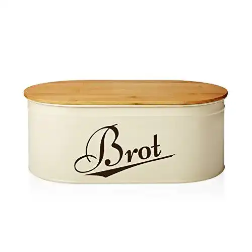 Die beste Brotkasten mit Schneidebrett Lumaland Cuisine, Bambus Deckel 2026 Test Bestseller Brotkasten mit Schneidebrett Lumaland Cuisine, Bambus Deckel
