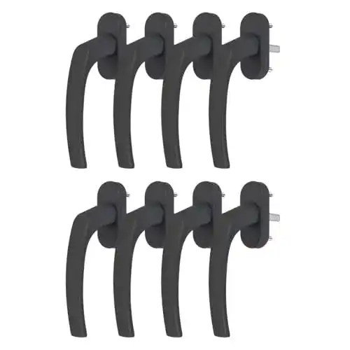 Fenstergriff kj-vertrieb 8 x Alu in Grau RAL 7016 Stiftlänge 40mm