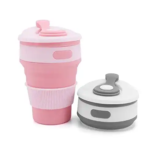 Faltbecher Beowanzk 2er Set faltbarer Kaffeebecher Silikon