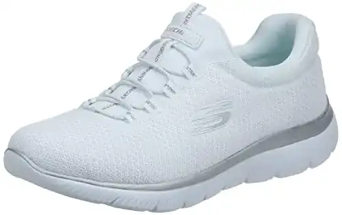 Fitnessschuh Skechers Damen Summits Sneaker, Weiß Silber, 36 EU
