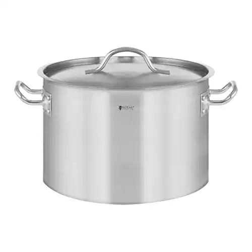 Kochtopf 8 Liter Royal Catering Edelstahl Induktion RCST-9E3-S