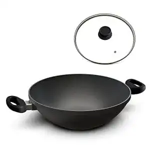 Hoffmann-Pfanne Hoffmann Großer Wok 32 cm Feste Griffe