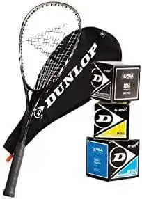 Squashschläger _Dunlop Squashset: BIOTEC LITE TI Silver Deluxe