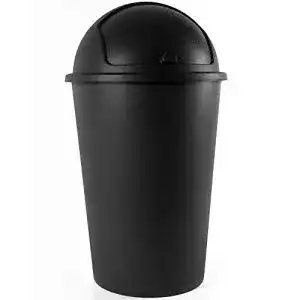 Mülleimer Deuba 50L Schwarz mit Schiebedeckel Abnehmbar