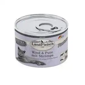 Landfleisch-Katzenfutter Landfleisch Pastete Rind+Pute+Shrimps