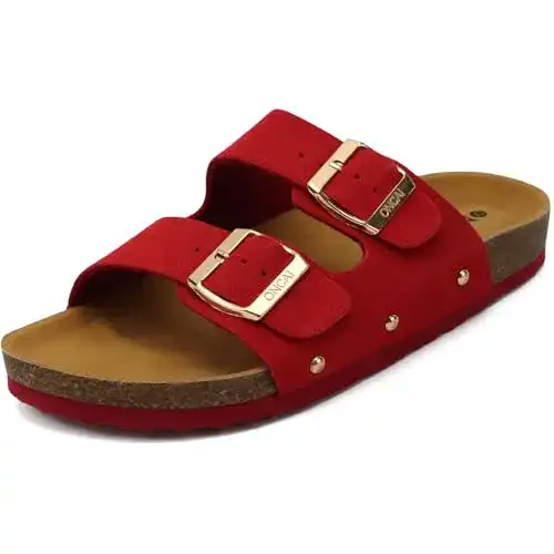 Pantoletten ONCAI Damen Pantolette Bequem mit Kork-Fußbett