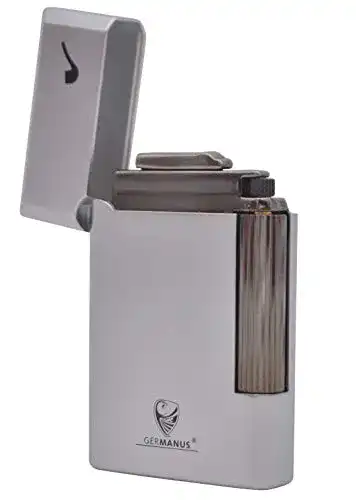 Pfeifenfeuerzeug GERMANUS, Vollmetall, Silber