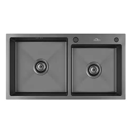 Die beste Spülbecken (schwarz) Auralum 78*43CM Küchenspüle ab 80er 2026 Test Bestseller Spülbecken (schwarz) Auralum 78*43CM Küchenspüle ab 80er