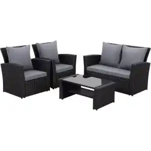 Gartenmöbel-Set MeXo Polyrattan Lounge Set für 3-4 Personen